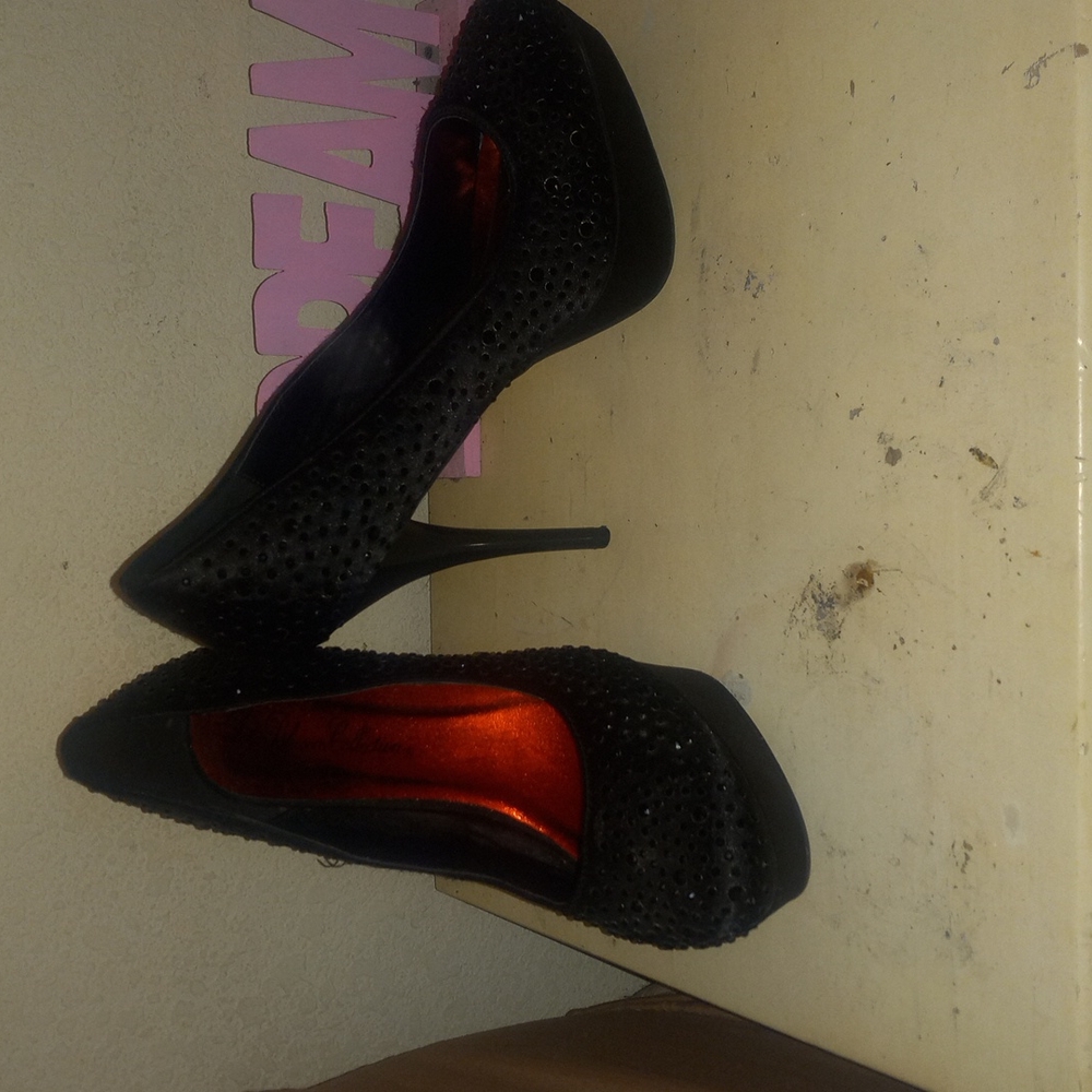 De blossom collection Black crystal high heels